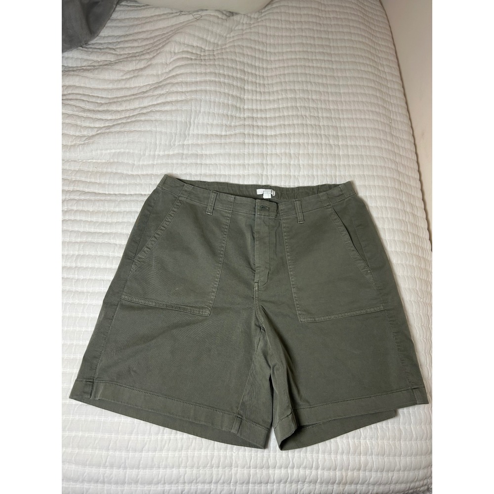 NEW J.Jill army green Utility Shorts Women Size 16 Pockets Casual
